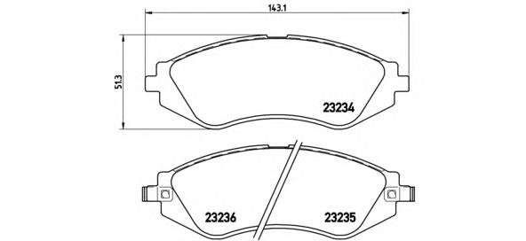 P15002 Brembo klocki hamulcowe przednie tarczowe