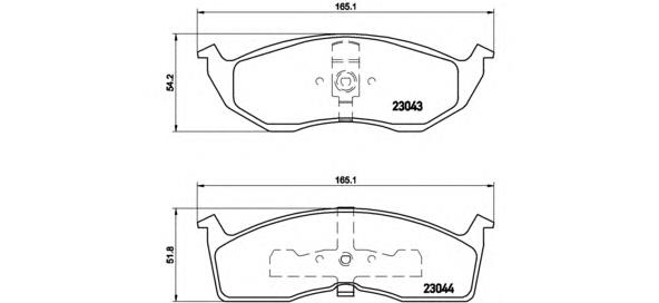 Klocki hamulcowe przednie tarczowe P11008 Brembo