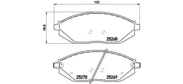 Klocki hamulcowe przednie tarczowe Brembo P10054 cena, od 30,42 USD