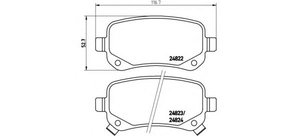 Okładziny (klocki) do hamulców tarczowych tylne Brembo P11021 cena, od 25,98 USD