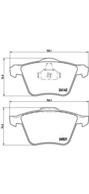 Klocki hamulcowe przednie tarczowe Brembo P24077 cena, od 30,72 USD