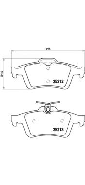 Okładziny (klocki) do hamulców tarczowych tylne Brembo P24148 cena, od 22,54 USD