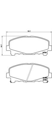 Klocki hamulcowe przednie tarczowe Brembo P28043 cena, od 26,07 USD