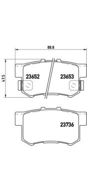 Okładziny (klocki) do hamulców tarczowych tylne Brembo P28039 cena, od 20,66 USD