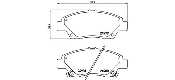 Klocki hamulcowe przednie tarczowe Brembo P28050 cena, od 29,28 USD