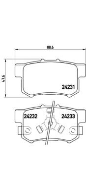 Okładziny (klocki) do hamulców tarczowych tylne Brembo P28051 cena, od 24,65 USD