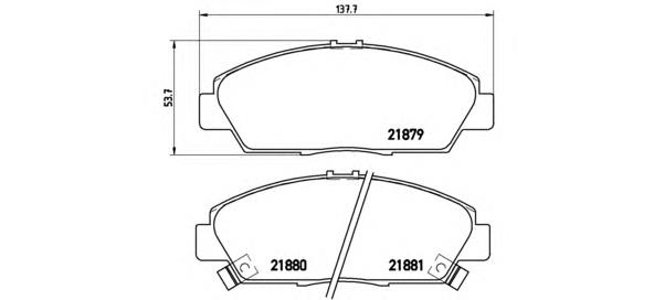 Klocki hamulcowe przednie tarczowe Brembo P28021 cena, od 27,02 USD