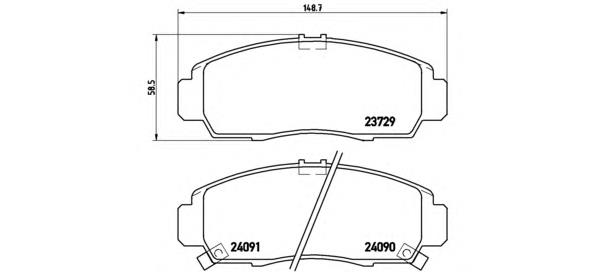 P28034 Brembo Klocki hamulcowe przednie tarczowe