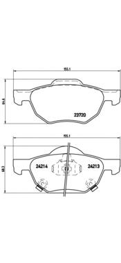 Klocki hamulcowe przednie tarczowe Brembo P28036 cena, od 27,81 USD