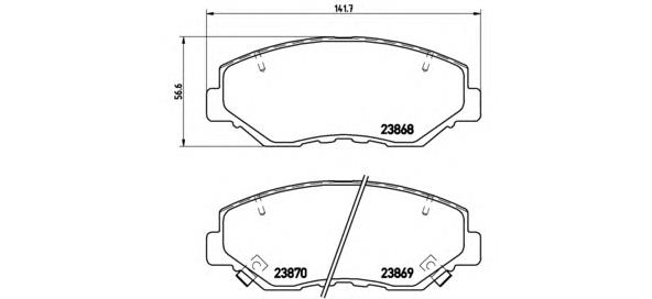 Klocki hamulcowe przednie tarczowe Brembo P28035 cena, od 26,01 USD