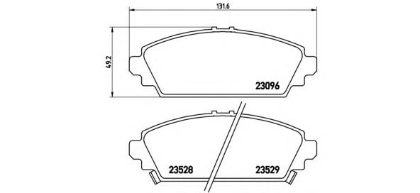 Klocki hamulcowe przednie tarczowe Brembo P28031 cena, od 33,76 USD
