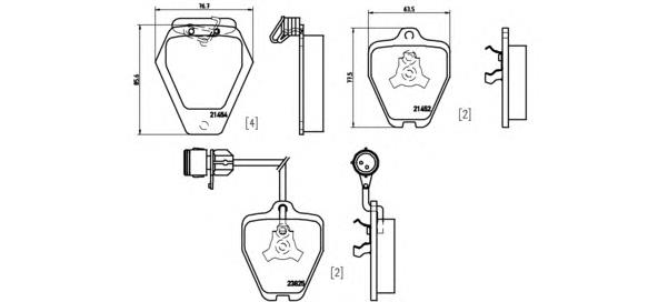 Klocki hamulcowe przednie tarczowe P85038 Brembo