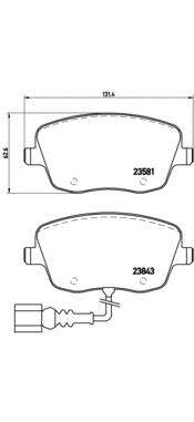 P85077 Brembo klocki hamulcowe przednie tarczowe