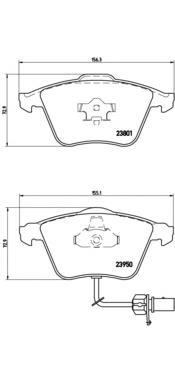 Klocki hamulcowe przednie tarczowe Brembo P85097 cena, od 33,33 USD