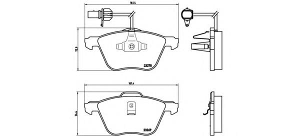 Klocki hamulcowe przednie tarczowe Brembo P85061 cena, od 35,34 USD