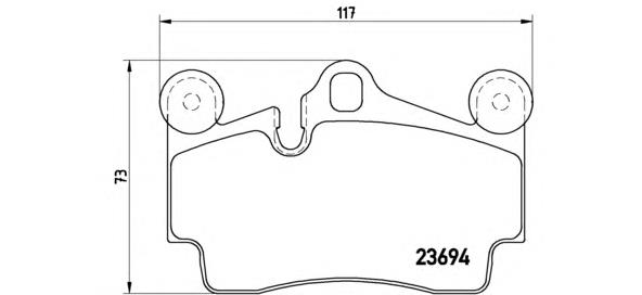 Okładziny (klocki) do hamulców tarczowych tylne Brembo P85070 cena, od 28,91 USD
