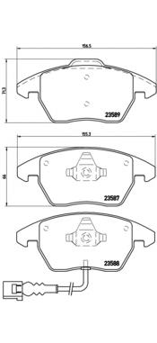 P85075 Brembo klocki hamulcowe przednie tarczowe