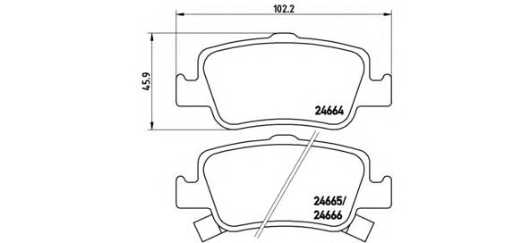 Okładziny (klocki) do hamulców tarczowych tylne Brembo P83080 cena, od 20,13 USD