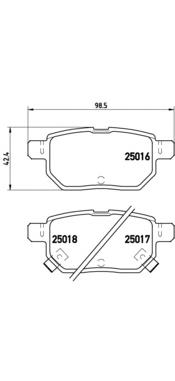 Okładziny (klocki) do hamulców tarczowych tylne Brembo P83133 cena, od 25,70 USD
