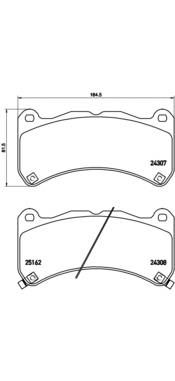 Do koszyka 044650W120 Toyota Klocki hamulcowe przednie tarczowe