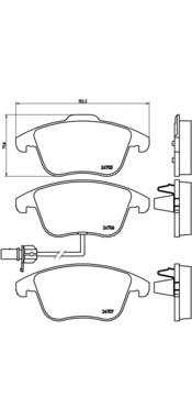 Klocki hamulcowe przednie tarczowe Brembo P85113 cena, od 34,80 USD