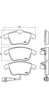 Klocki hamulcowe przednie tarczowe Brembo P85112 cena, od 33,56 USD
