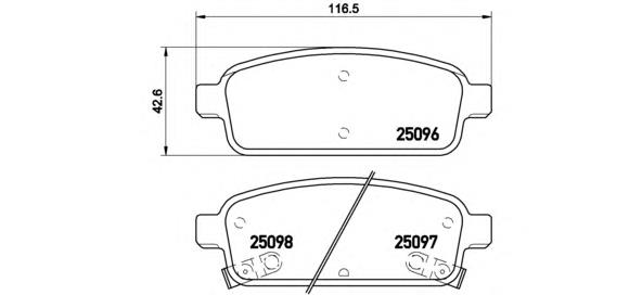 Okładziny (klocki) do hamulców tarczowych tylne Brembo P59080 cena, od 20,22 USD