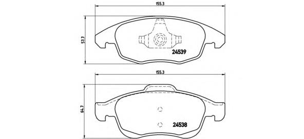 Klocki hamulcowe przednie tarczowe Brembo P61083 cena, od 27,00 USD