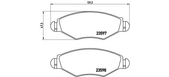 Klocki hamulcowe przednie tarczowe Brembo P61063 cena, od 25,32 USD