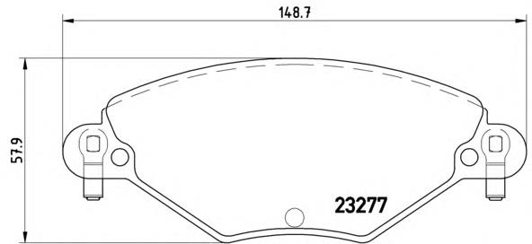 P61071 Brembo klocki hamulcowe przednie tarczowe