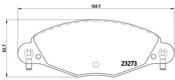 P61072 Brembo klocki hamulcowe przednie tarczowe