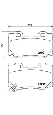 Okładziny (klocki) do hamulców tarczowych tylne Brembo P56095 cena, od 35,56 USD