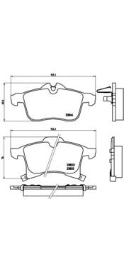 Klocki hamulcowe przednie tarczowe Brembo P59045 cena, od 28,53 USD