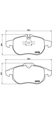 P59043 Brembo klocki hamulcowe przednie tarczowe