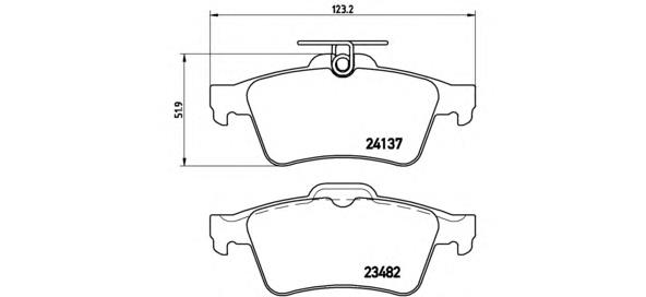 Okładziny (klocki) do hamulców tarczowych tylne Brembo P59042 cena, od 22,54 USD