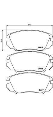Klocki hamulcowe przednie tarczowe Brembo P59054 cena, od 29,83 USD