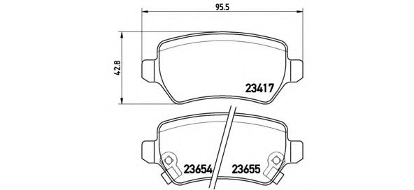 Okładziny (klocki) do hamulców tarczowych tylne Brembo P59038 cena, od 19,44 USD