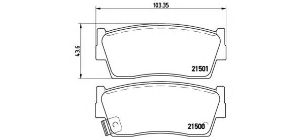 Klocki hamulcowe przednie tarczowe Brembo P79006 cena, od 26,58 USD