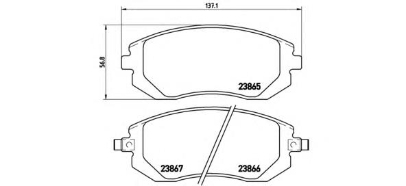 Klocki hamulcowe przednie tarczowe Brembo P78013 cena, od 27,69 USD