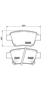 Okładziny (klocki) do hamulców tarczowych tylne Brembo P83047 cena, od 19,79 USD