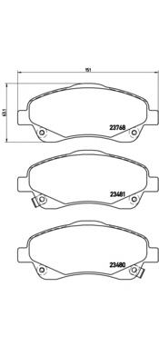 Klocki hamulcowe przednie tarczowe Brembo P83046 cena, od 26,49 USD