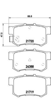 Okładziny (klocki) do hamulców tarczowych tylne Brembo P79027 cena, od 17,70 USD