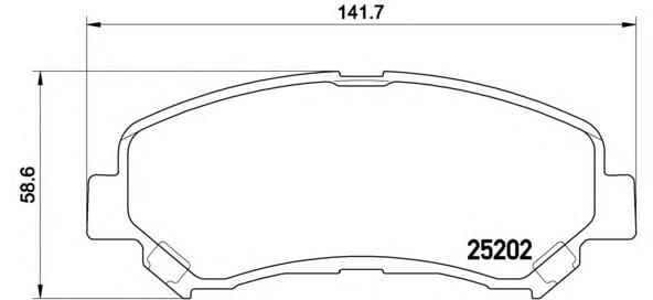 Klocki hamulcowe przednie tarczowe Brembo P79028 cena, od 26,45 USD