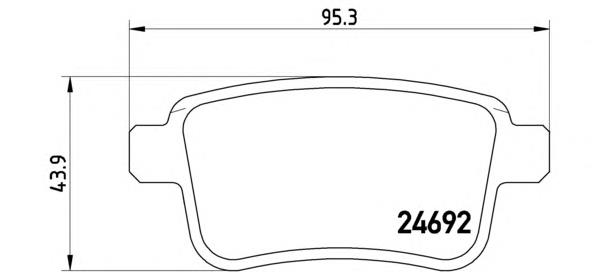 Okładziny (klocki) do hamulców tarczowych tylne Brembo P68043 cena, od 19,99 USD