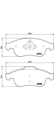 Klocki hamulcowe przednie tarczowe Brembo P68050 cena, od 26,39 USD
