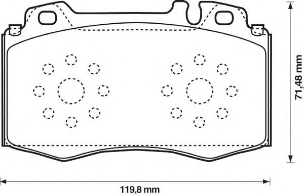 Klocki hamulcowe przednie tarczowe Mercedes A0054209520 cena, od 29,73 USD