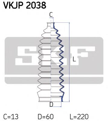 VKJP 2038 SKF osłona mechanizmu kierowniczego (maglownicy)