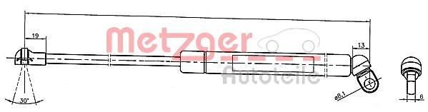 Amortyzator klapy bagażnika (3/5 drzwi-tylnych) GS0582 Magneti Marelli