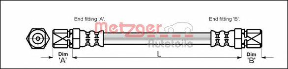 Przewód hamulcowy tylny 90445758 Opel