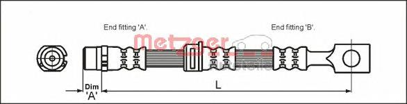 Przewód hamulcowy przedni Opel 0562377